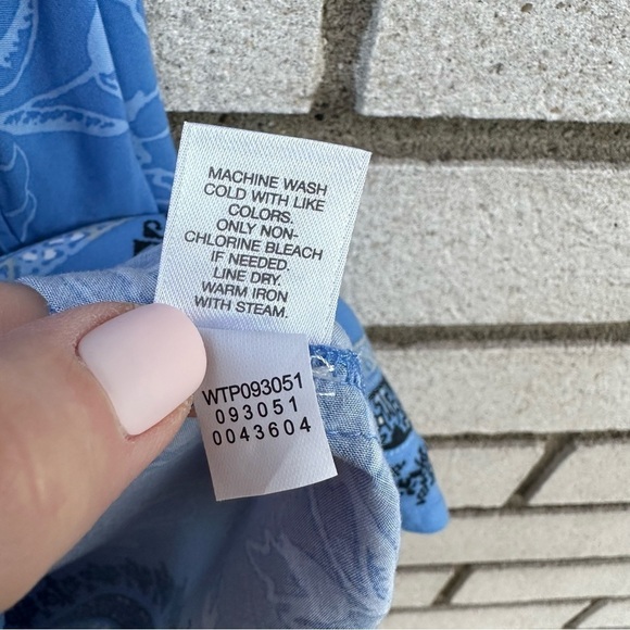 J. Jill Tunic Sleeveless Tank Button Front Loose Flowy Blue Print - Picture 9 of 10